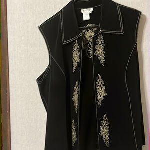 Cold water creek leather vest